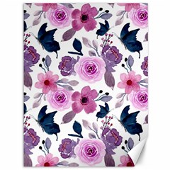 Purple-flower-butterfly-with-watercolor-seamless-pattern Canvas 36  X 48 