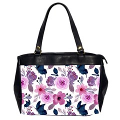 Purple-flower-butterfly-with-watercolor-seamless-pattern Oversize Office Handbag (2 Sides)