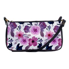 Purple-flower-butterfly-with-watercolor-seamless-pattern Shoulder Clutch Bag