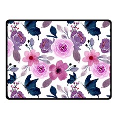 Purple-flower-butterfly-with-watercolor-seamless-pattern Fleece Blanket (small)