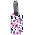 Purple-flower-butterfly-with-watercolor-seamless-pattern Luggage Tag (two sides) Back