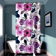 Purple-flower-butterfly-with-watercolor-seamless-pattern Shower Curtain 36  X 72  (stall)  by Jancukart