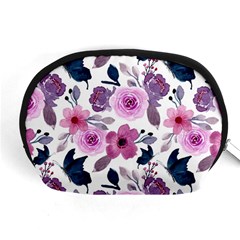 Purple-flower-butterfly-with-watercolor-seamless-pattern Accessory Pouch (medium)