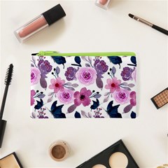 Purple-flower-butterfly-with-watercolor-seamless-pattern Cosmetic Bag (xs)