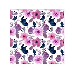 Purple-flower-butterfly-with-watercolor-seamless-pattern Square Satin Scarf (30  X 30 )