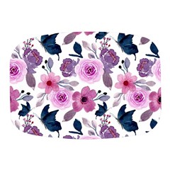 Purple-flower-butterfly-with-watercolor-seamless-pattern Mini Square Pill Box by Jancukart