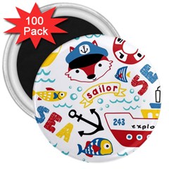 Seamless-pattern-vector-sailing-equipments-cartoon 3  Magnets (100 Pack)