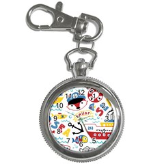 Seamless-pattern-vector-sailing-equipments-cartoon Key Chain Watches