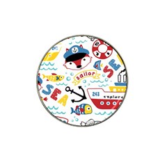 Seamless-pattern-vector-sailing-equipments-cartoon Hat Clip Ball Marker (4 Pack) by Jancukart