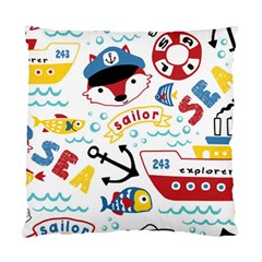 Seamless-pattern-vector-sailing-equipments-cartoon Standard Cushion Case (two Sides)