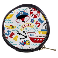 Seamless-pattern-vector-sailing-equipments-cartoon Mini Makeup Bag