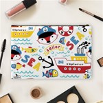 Seamless-pattern-vector-sailing-equipments-cartoon Cosmetic Bag (Large) Back