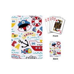 Seamless-pattern-vector-sailing-equipments-cartoon Playing Cards Single Design (mini)