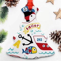 Seamless-pattern-vector-sailing-equipments-cartoon Ornament (christmas Tree) 