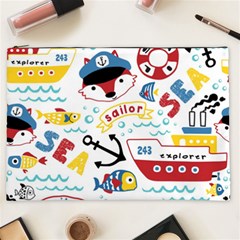 Seamless-pattern-vector-sailing-equipments-cartoon Cosmetic Bag (xxl)