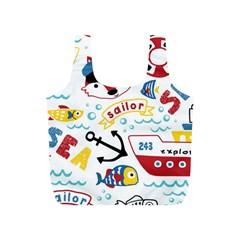 Seamless-pattern-vector-sailing-equipments-cartoon Full Print Recycle Bag (s)