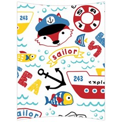 Seamless-pattern-vector-sailing-equipments-cartoon Back Support Cushion