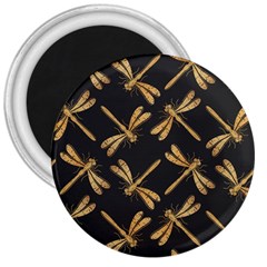 Golden-dragonfly-seamless-pattern-textile-design-wallpaper-wrapping-paper-scrapbooking 3  Magnets by Jancukart