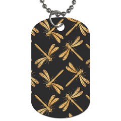 Golden-dragonfly-seamless-pattern-textile-design-wallpaper-wrapping-paper-scrapbooking Dog Tag (one Side)