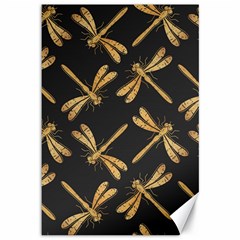 Golden-dragonfly-seamless-pattern-textile-design-wallpaper-wrapping-paper-scrapbooking Canvas 12  X 18 