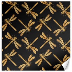 Golden-dragonfly-seamless-pattern-textile-design-wallpaper-wrapping-paper-scrapbooking Canvas 16  X 16  by Jancukart