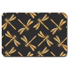 Golden-dragonfly-seamless-pattern-textile-design-wallpaper-wrapping-paper-scrapbooking Large Doormat 