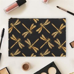 Golden-dragonfly-seamless-pattern-textile-design-wallpaper-wrapping-paper-scrapbooking Cosmetic Bag (large) by Jancukart