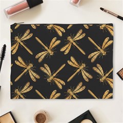 Golden-dragonfly-seamless-pattern-textile-design-wallpaper-wrapping-paper-scrapbooking Cosmetic Bag (xl) by Jancukart