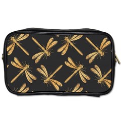 Golden-dragonfly-seamless-pattern-textile-design-wallpaper-wrapping-paper-scrapbooking Toiletries Bag (one Side) by Jancukart