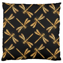 Golden-dragonfly-seamless-pattern-textile-design-wallpaper-wrapping-paper-scrapbooking Standard Flano Cushion Case (one Side)