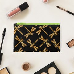 Golden-dragonfly-seamless-pattern-textile-design-wallpaper-wrapping-paper-scrapbooking Cosmetic Bag (xs)