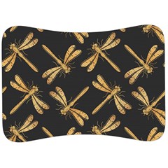 Golden-dragonfly-seamless-pattern-textile-design-wallpaper-wrapping-paper-scrapbooking Velour Seat Head Rest Cushion by Jancukart