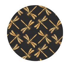 Golden-dragonfly-seamless-pattern-textile-design-wallpaper-wrapping-paper-scrapbooking Mini Round Pill Box by Jancukart