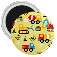 Seamless-pattern-vector-industrial-vehicle-cartoon 3  Magnets