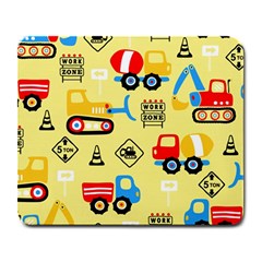 Seamless-pattern-vector-industrial-vehicle-cartoon Large Mousepads