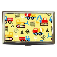 Seamless-pattern-vector-industrial-vehicle-cartoon Cigarette Money Case by Jancukart