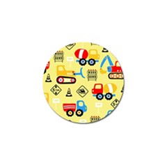 Seamless-pattern-vector-industrial-vehicle-cartoon Golf Ball Marker