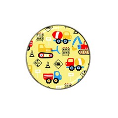 Seamless-pattern-vector-industrial-vehicle-cartoon Hat Clip Ball Marker (4 Pack) by Jancukart