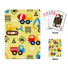 Seamless-pattern-vector-industrial-vehicle-cartoon Playing Cards Single Design (rectangle) by Jancukart