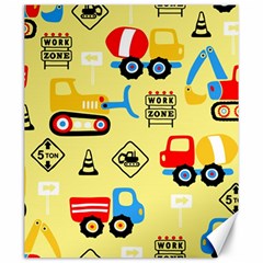 Seamless-pattern-vector-industrial-vehicle-cartoon Canvas 20  X 24  by Jancukart