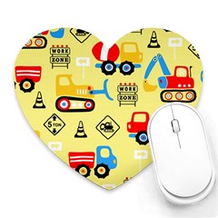 Seamless-pattern-vector-industrial-vehicle-cartoon Heart Mousepads by Jancukart