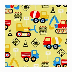 Seamless-pattern-vector-industrial-vehicle-cartoon Medium Glasses Cloth (2 Sides)