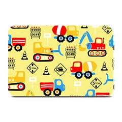 Seamless-pattern-vector-industrial-vehicle-cartoon Plate Mats by Jancukart