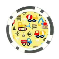 Seamless-pattern-vector-industrial-vehicle-cartoon Poker Chip Card Guard by Jancukart