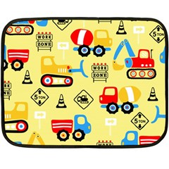 Seamless-pattern-vector-industrial-vehicle-cartoon Fleece Blanket (mini)