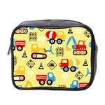 Seamless-pattern-vector-industrial-vehicle-cartoon Mini Toiletries Bag (Two Sides) Front