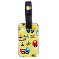 Seamless-pattern-vector-industrial-vehicle-cartoon Luggage Tag (one Side)