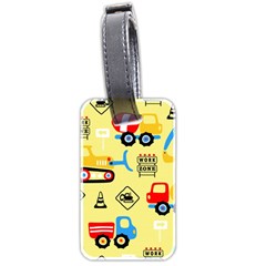 Seamless-pattern-vector-industrial-vehicle-cartoon Luggage Tag (two Sides) by Jancukart