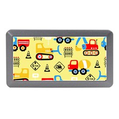 Seamless-pattern-vector-industrial-vehicle-cartoon Memory Card Reader (mini) by Jancukart