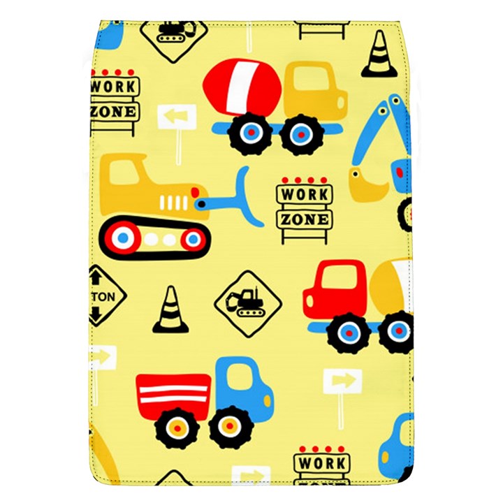 Seamless-pattern-vector-industrial-vehicle-cartoon Removable Flap Cover (L)